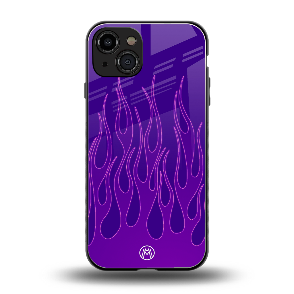 y2k magenta flames back phone cover | glass case for iphone 15