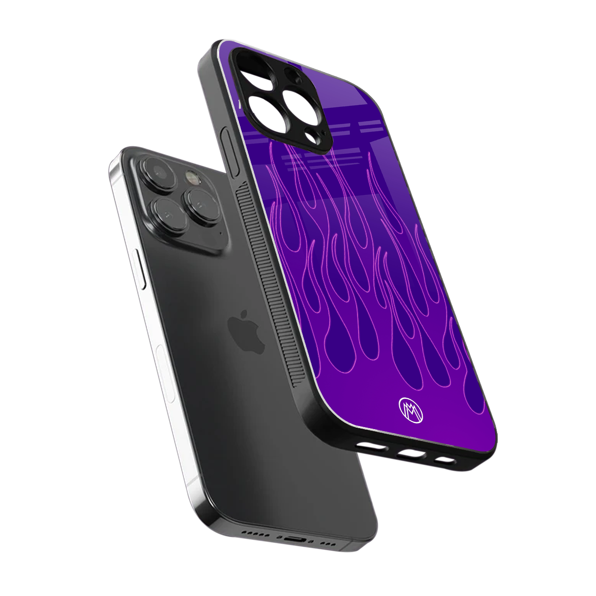 y2k magenta flames back phone cover | glass case for iphone 15 pro