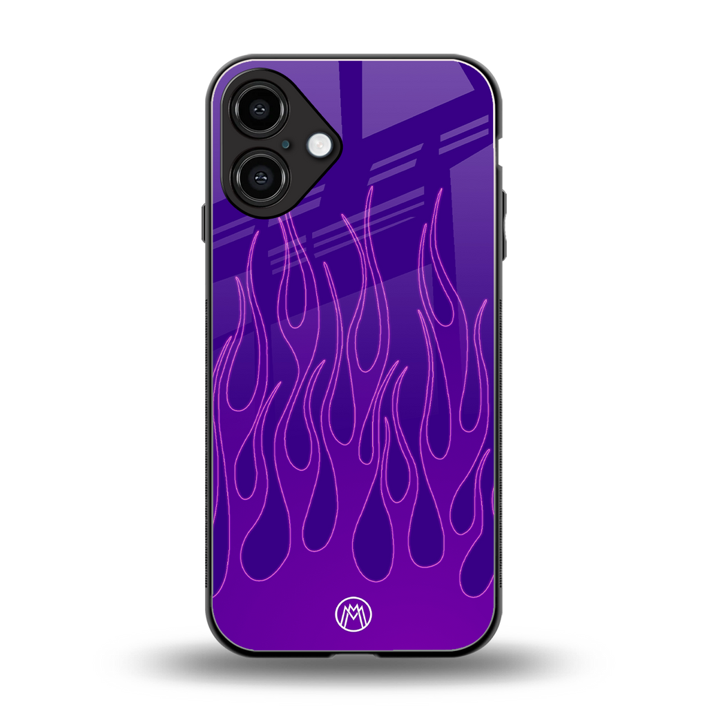 y2k magenta flames back phone cover | glass case for iphone 16 plus