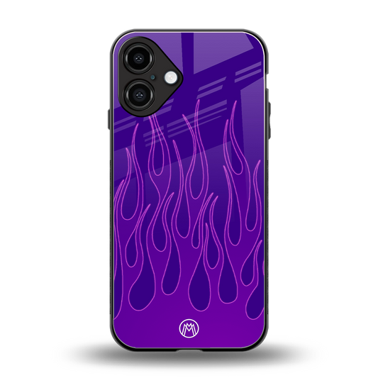 y2k magenta flames back phone cover | glass case for iphone 16 plus