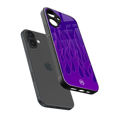 y2k magenta flames back phone cover | glass case for iphone 16 plus