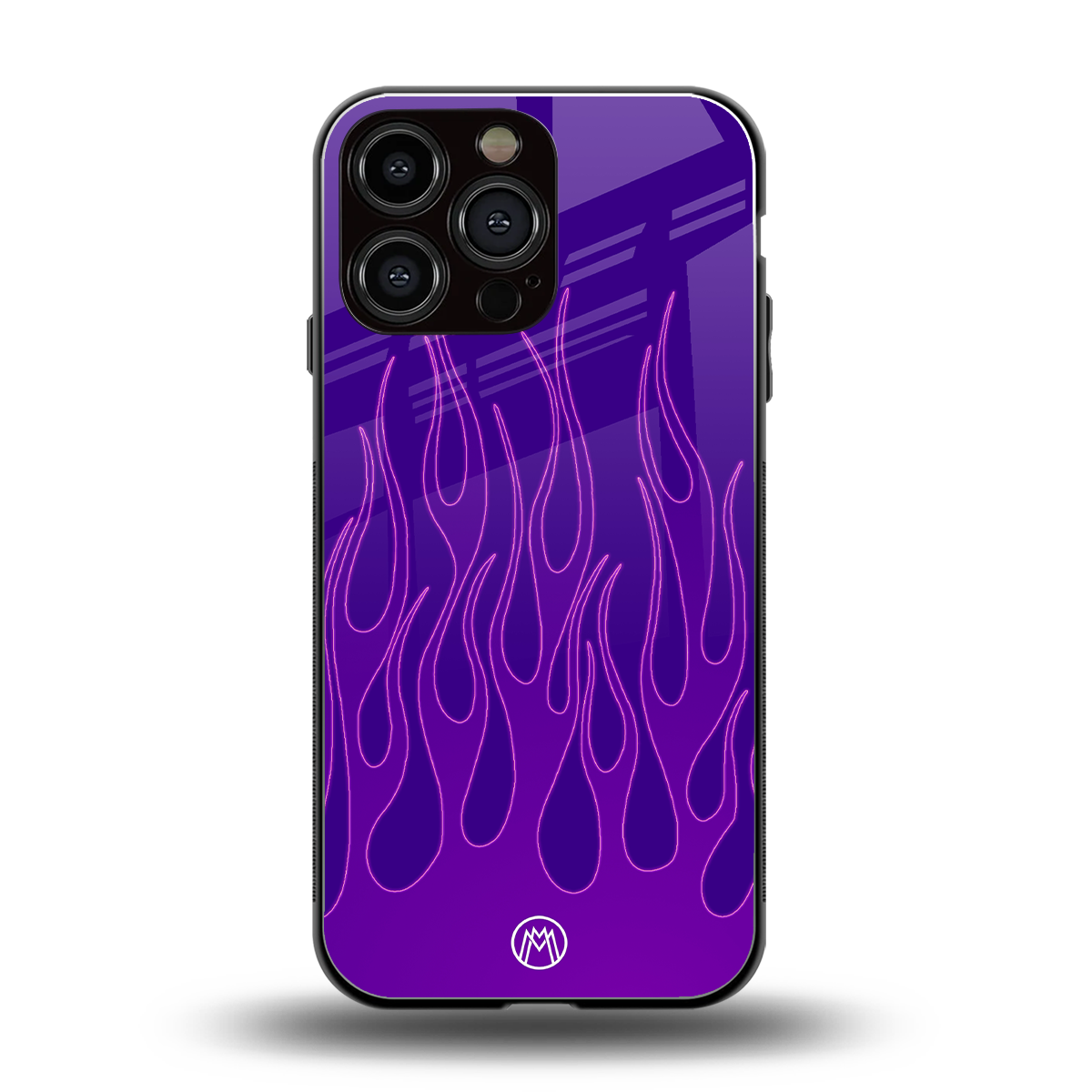 y2k magenta flames back phone cover | glass case for iphone 16 pro max