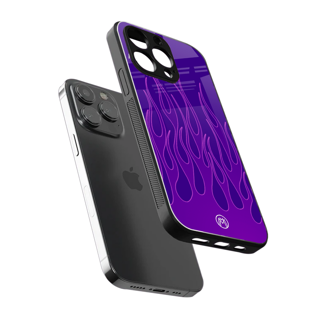 y2k magenta flames back phone cover | glass case for iphone 16 pro max