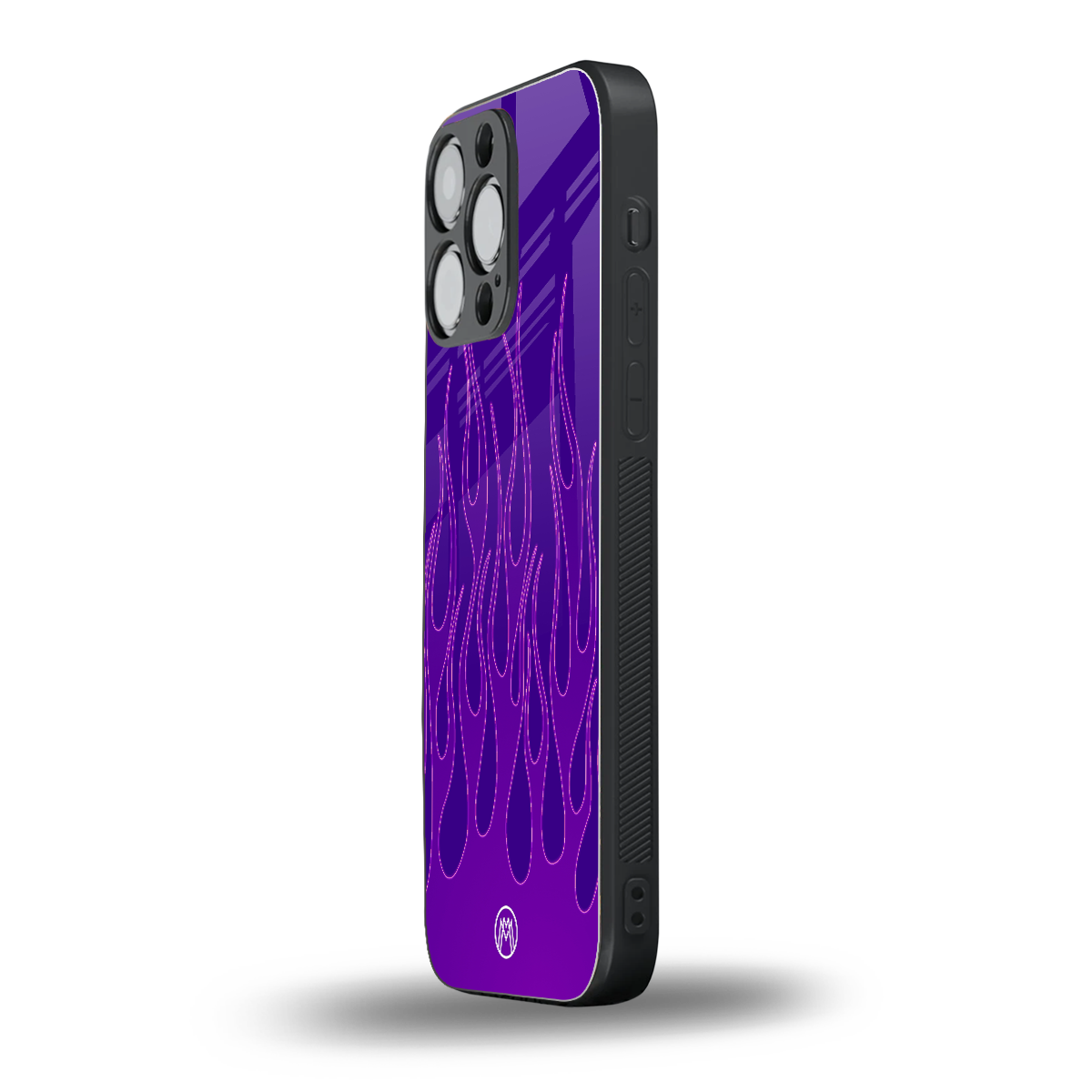 y2k magenta flames back phone cover | glass case for iphone 16 pro max