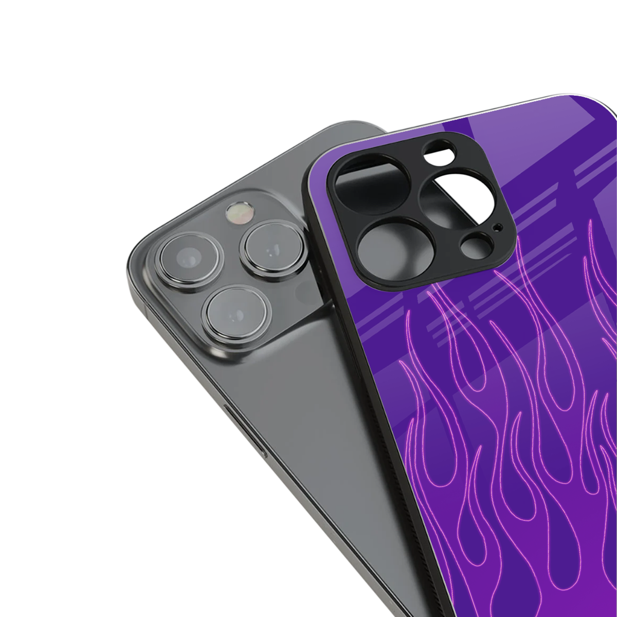 y2k magenta flames back phone cover | glass case for iphone 13 pro max