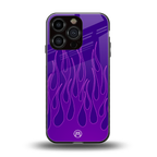 y2k magenta flames back phone cover | glass case for iphone 16 pro