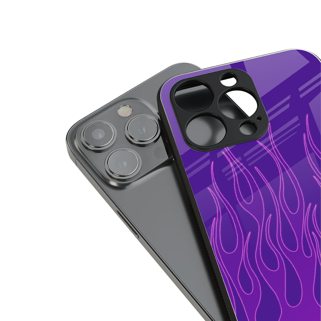 y2k magenta flames back phone cover | glass case for iphone 16 pro max
