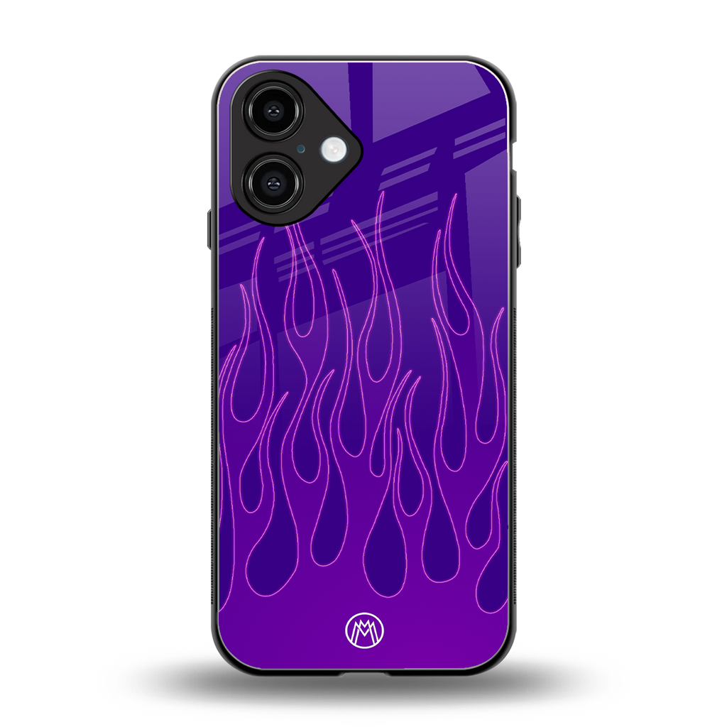 y2k magenta flames back phone cover | glass case for iphone 16
