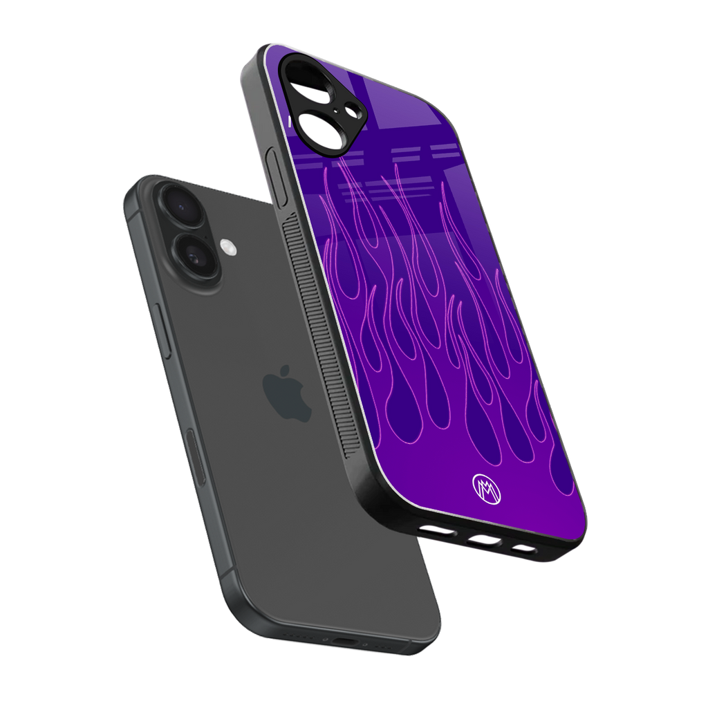 y2k magenta flames back phone cover | glass case for iphone 16