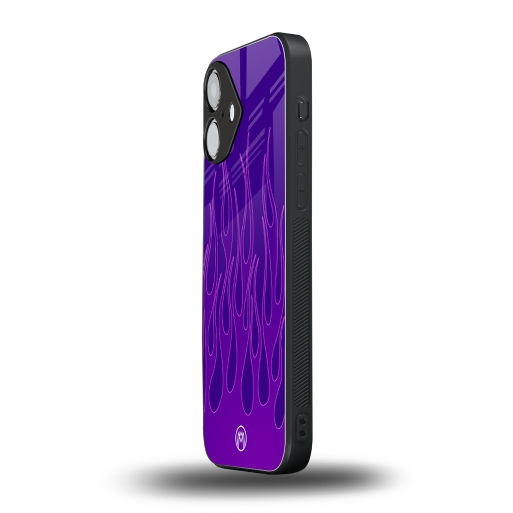 y2k magenta flames back phone cover | glass case for iphone 16