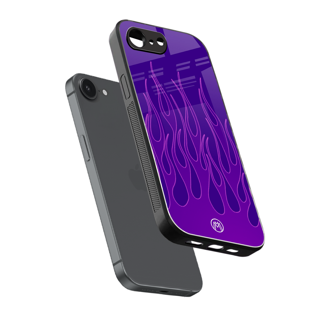y2k magenta flames back phone cover | glass case for iphone 16e