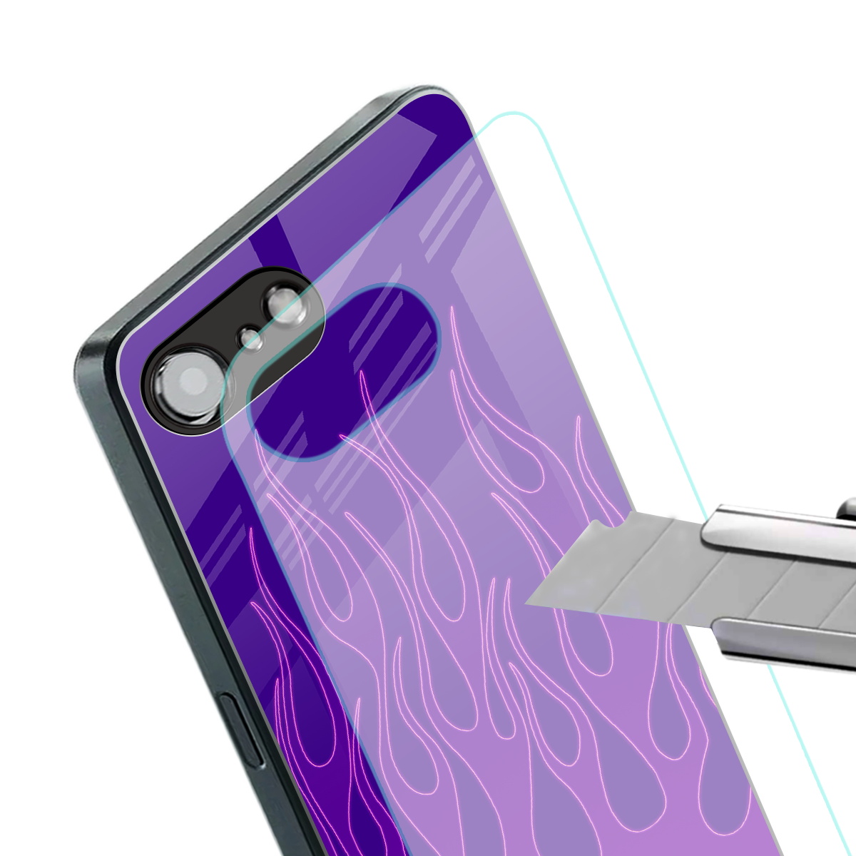 y2k magenta flames back phone cover | glass case for iphone 16e