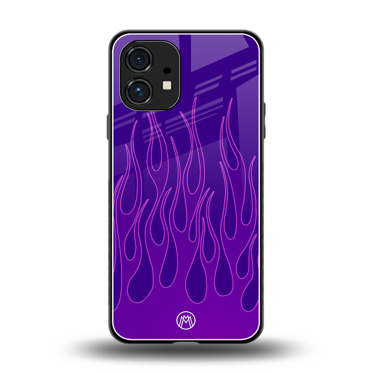 y2k magenta flames back phone cover | glass case for nothing phone 1