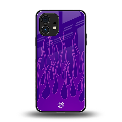 y2k magenta flames back phone cover | glass case for nothing phone 1