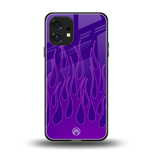 y2k magenta flames back phone cover | glass case for nothing phone 1