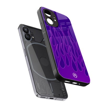 y2k magenta flames back phone cover | glass case for nothing phone 1