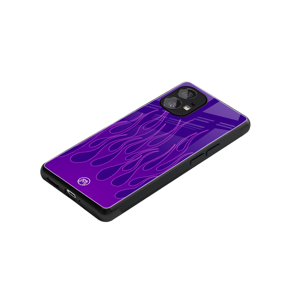 y2k magenta flames back phone cover | glass case for nothing phone 1