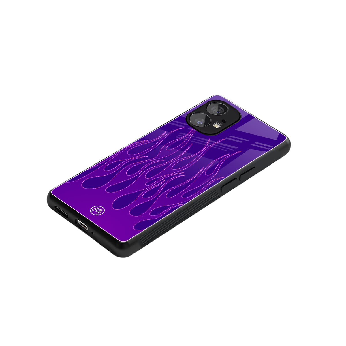 y2k magenta flames back phone cover | glass case for nothing phone 1