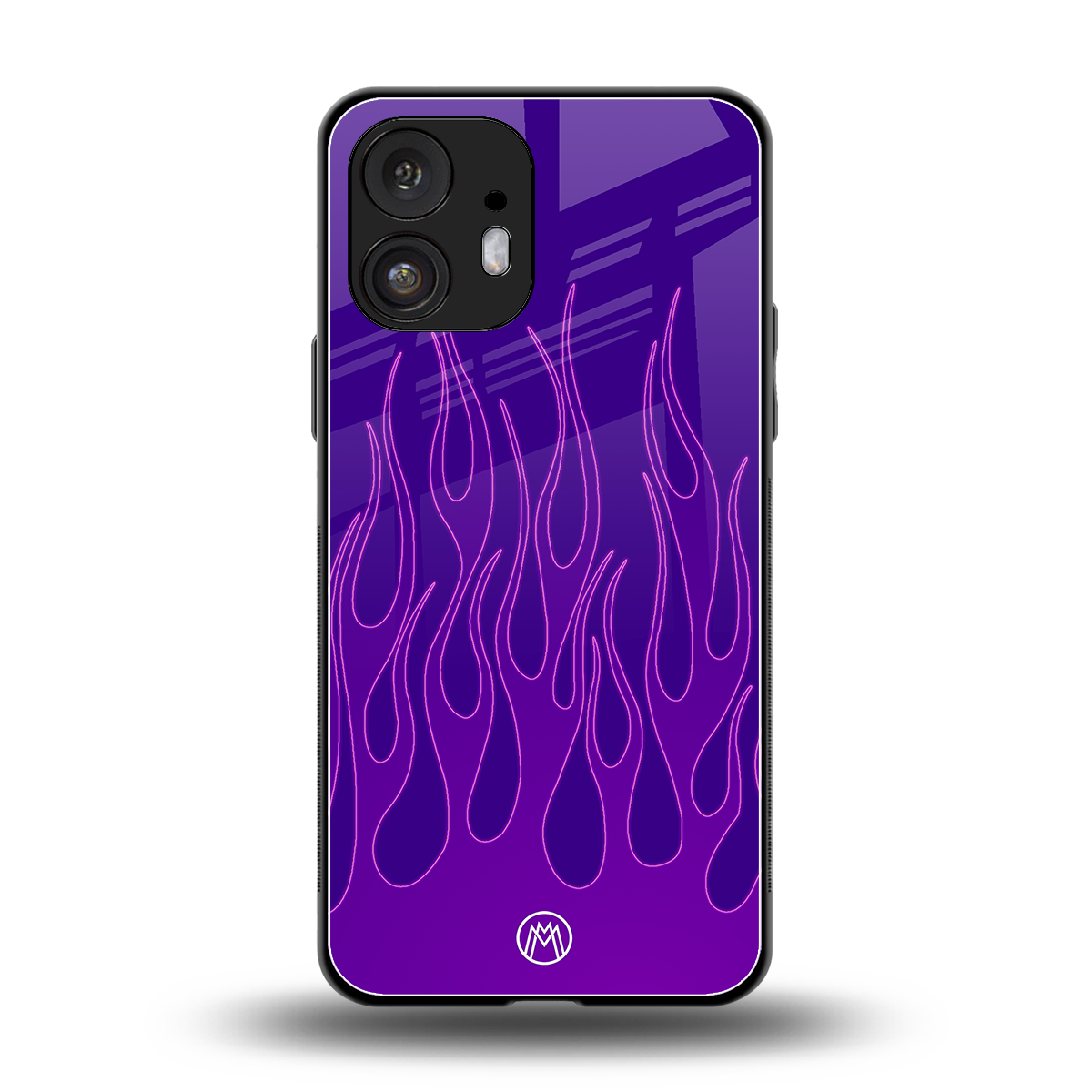 y2k magenta flames back phone cover | glass case for nothing phone 2