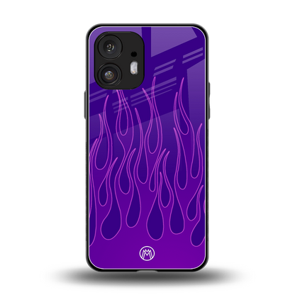 y2k magenta flames back phone cover | glass case for nothing phone 2