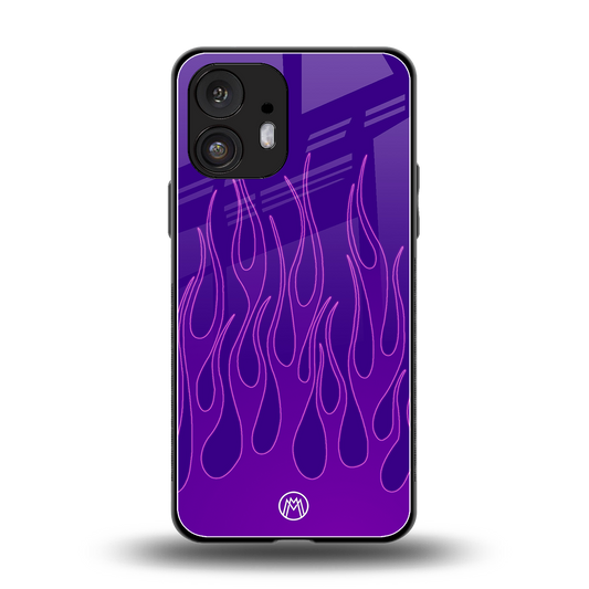 y2k magenta flames back phone cover | glass case for nothing phone 2