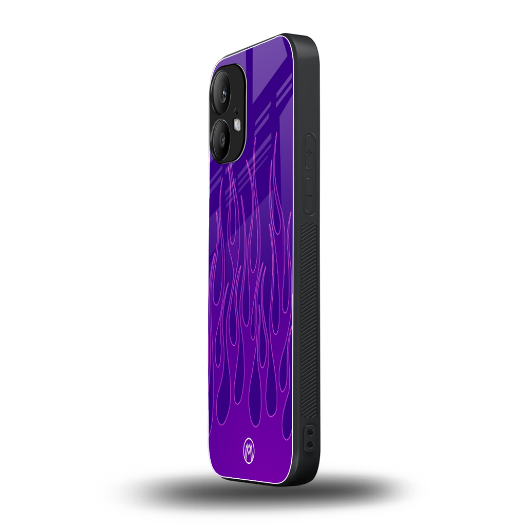 y2k magenta flames back phone cover | glass case for nothing phone 2