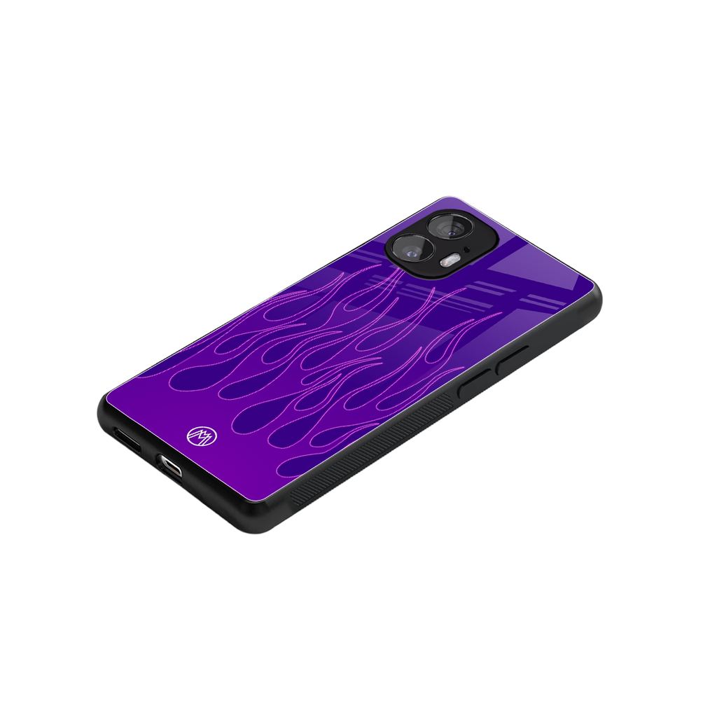 y2k magenta flames back phone cover | glass case for nothing phone 2