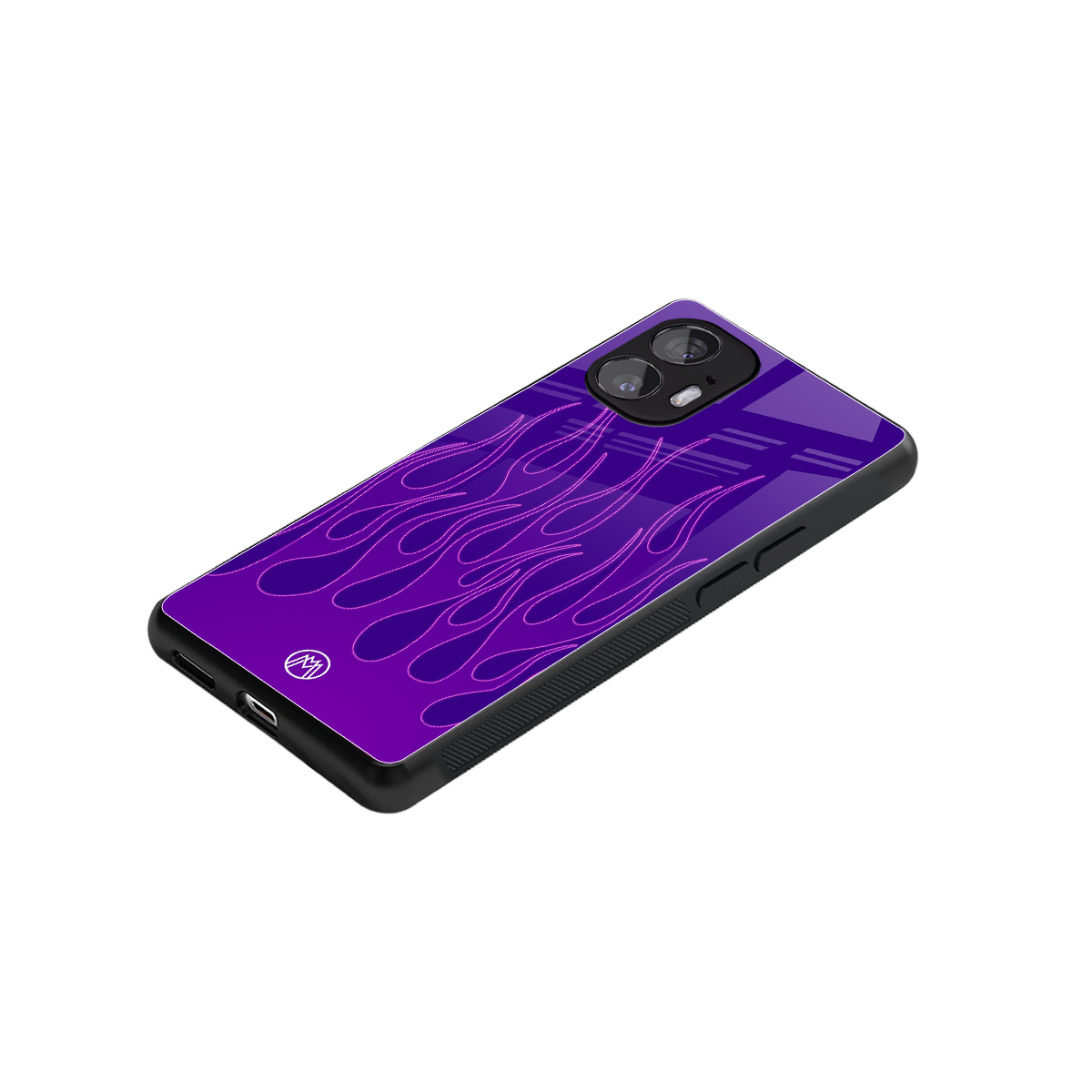 y2k magenta flames back phone cover | glass case for nothing phone 2