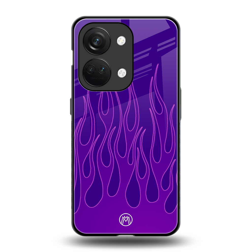 y2k magenta flames back phone cover | glass case for oneplus nord 3