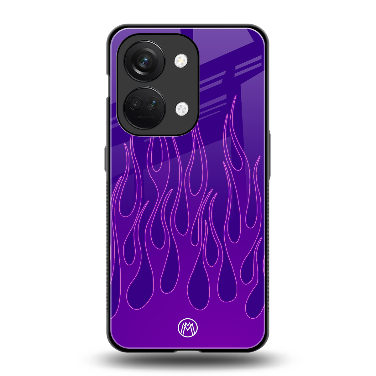 y2k magenta flames back phone cover | glass case for oneplus nord 3