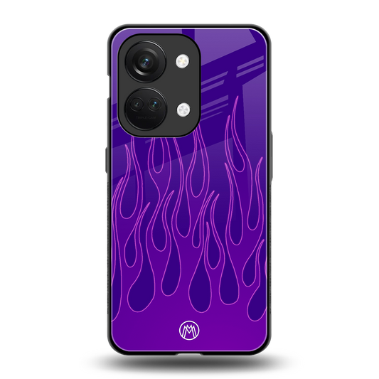 y2k magenta flames back phone cover | glass case for oneplus nord 3