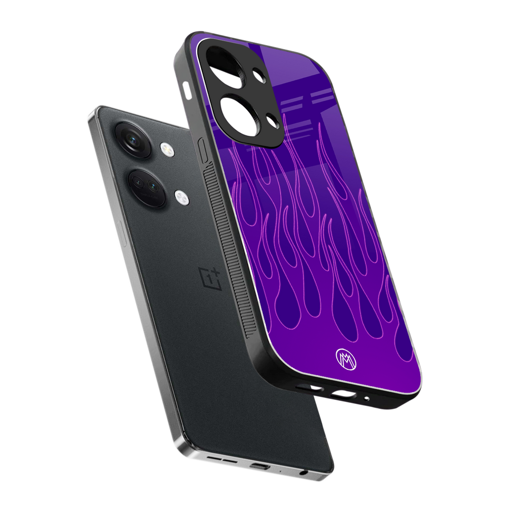 y2k magenta flames back phone cover | glass case for oneplus nord 3
