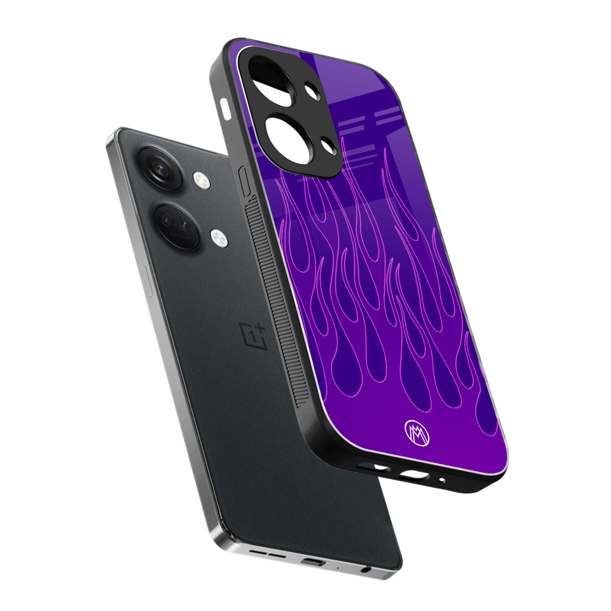 y2k magenta flames back phone cover | glass case for oneplus nord 3