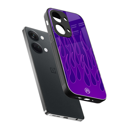 y2k magenta flames back phone cover | glass case for oneplus nord 3