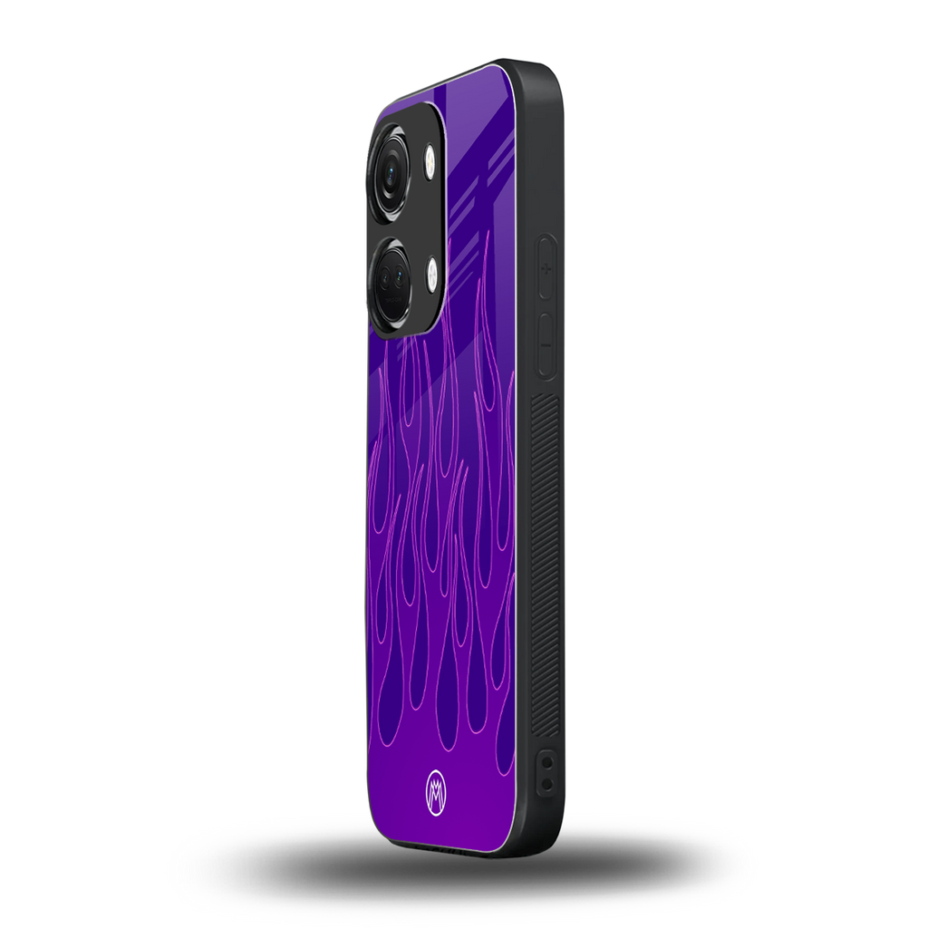 y2k magenta flames back phone cover | glass case for oneplus nord 3