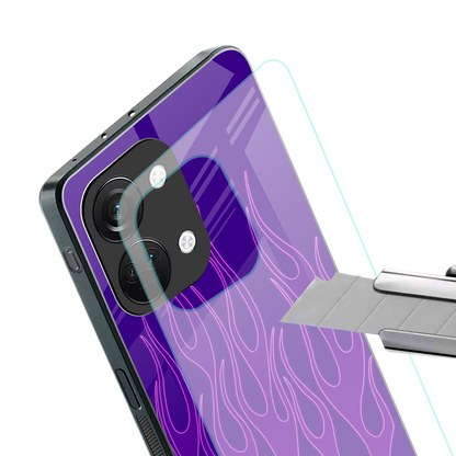 y2k magenta flames back phone cover | glass case for oneplus nord 3