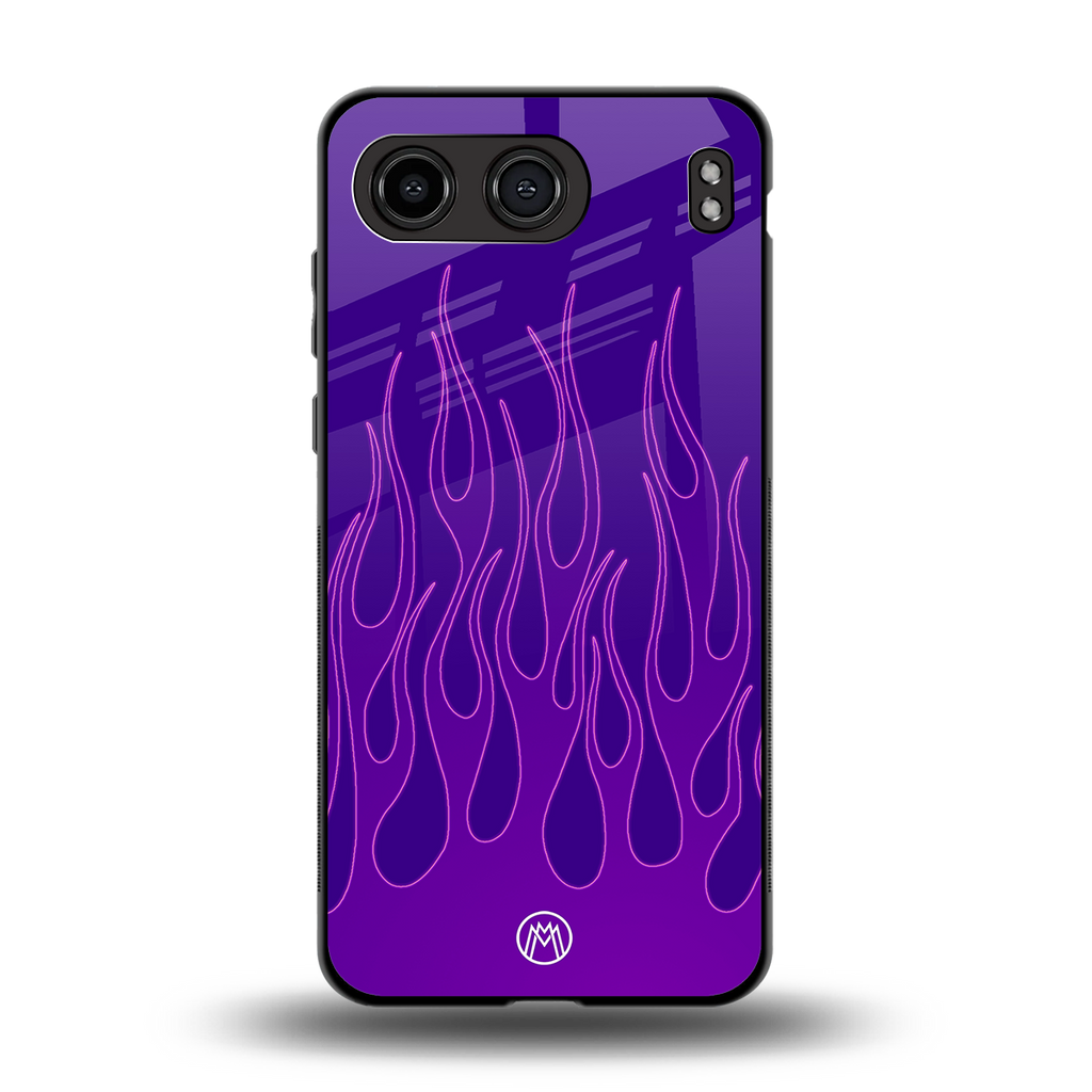 y2k magenta flames back phone cover | glass case for oneplus nord 4