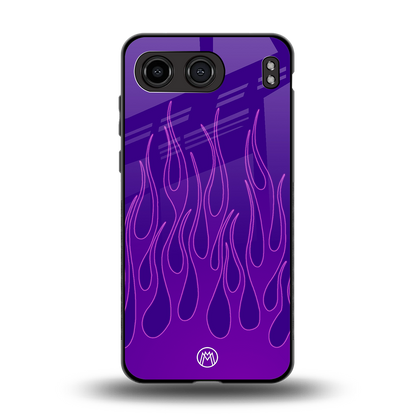 y2k magenta flames back phone cover | glass case for oneplus nord 4
