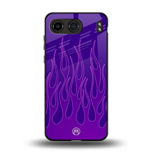 y2k magenta flames back phone cover | glass case for oneplus nord 4