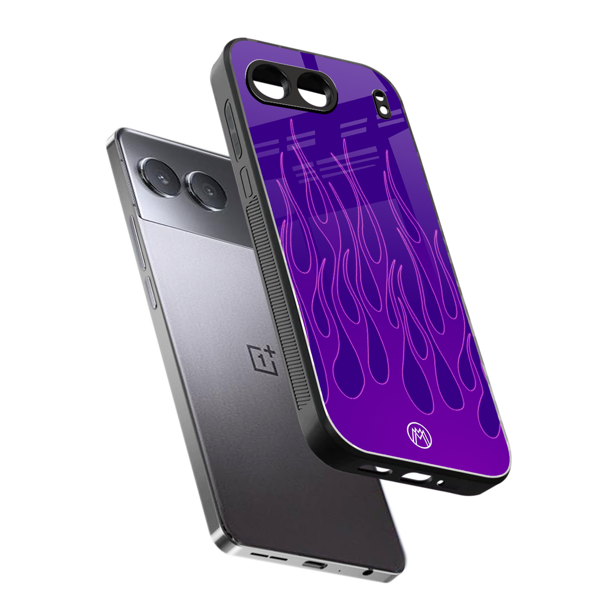 y2k magenta flames back phone cover | glass case for oneplus nord 4