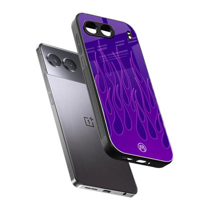 y2k magenta flames back phone cover | glass case for oneplus nord 4