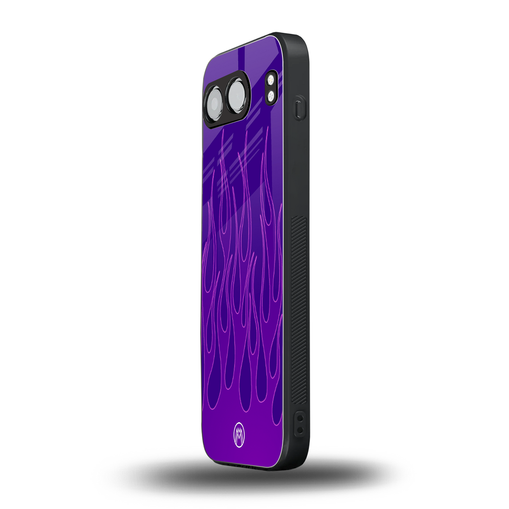 y2k magenta flames back phone cover | glass case for oneplus nord 4