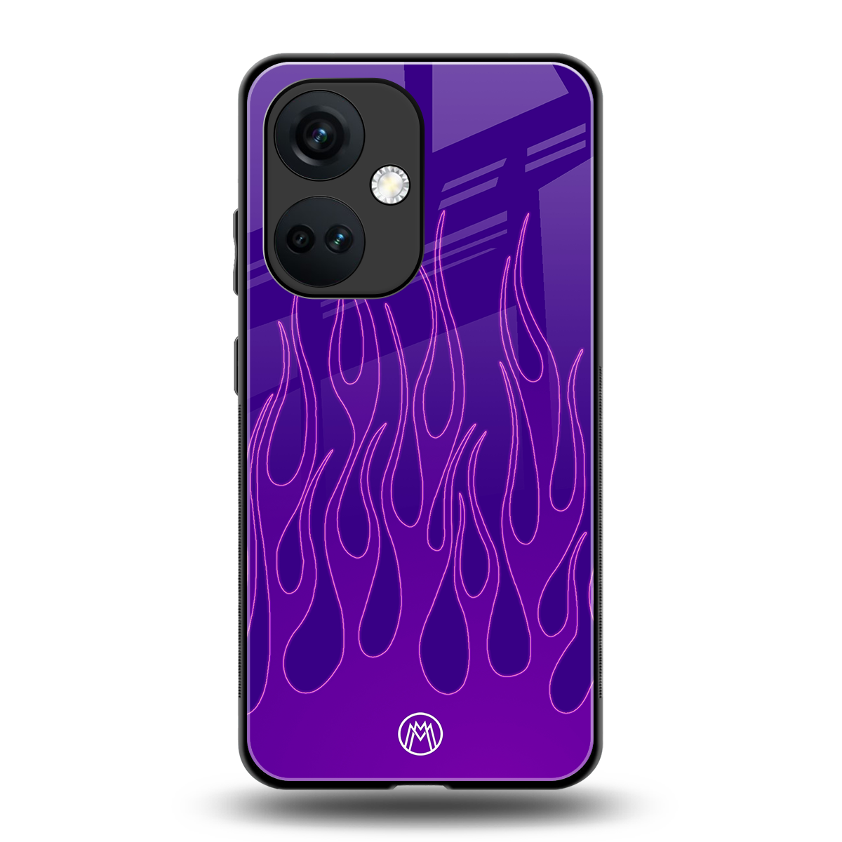 y2k magenta flames back phone cover | glass case for oneplus nord ce 3