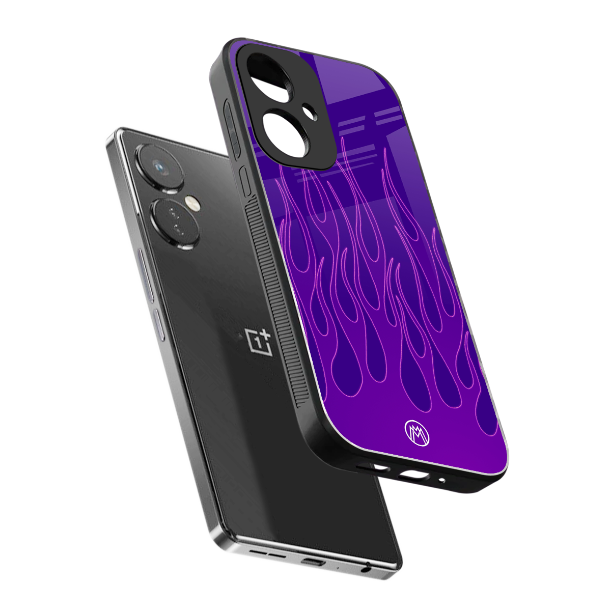 y2k magenta flames back phone cover | glass case for oneplus nord ce 3
