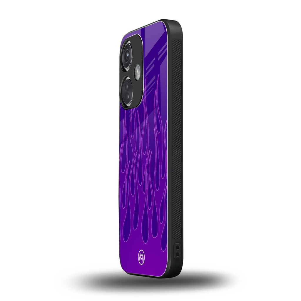y2k magenta flames back phone cover | glass case for oneplus nord ce 3