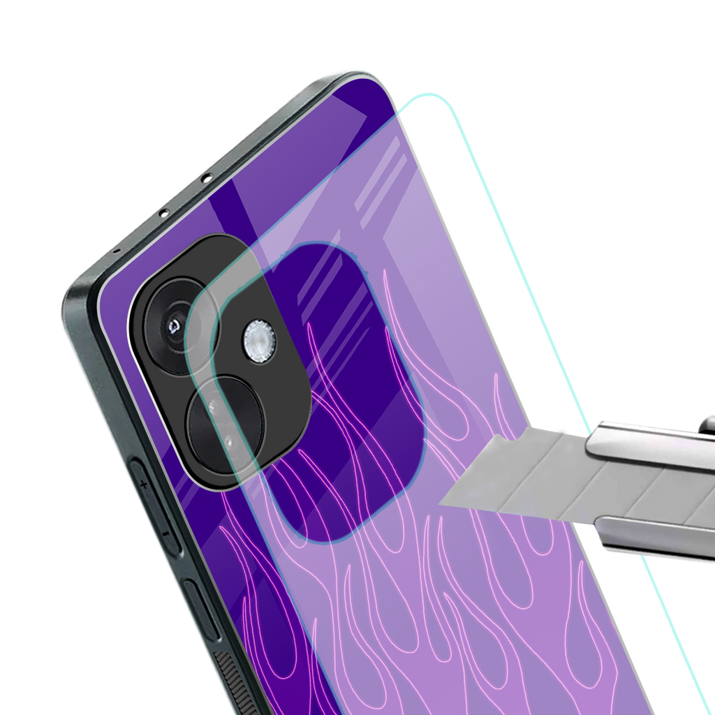 y2k magenta flames back phone cover | glass case for oneplus nord ce 3