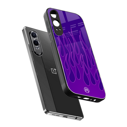 y2k magenta flames back phone cover | glass case for oneplus nord ce 4 lite