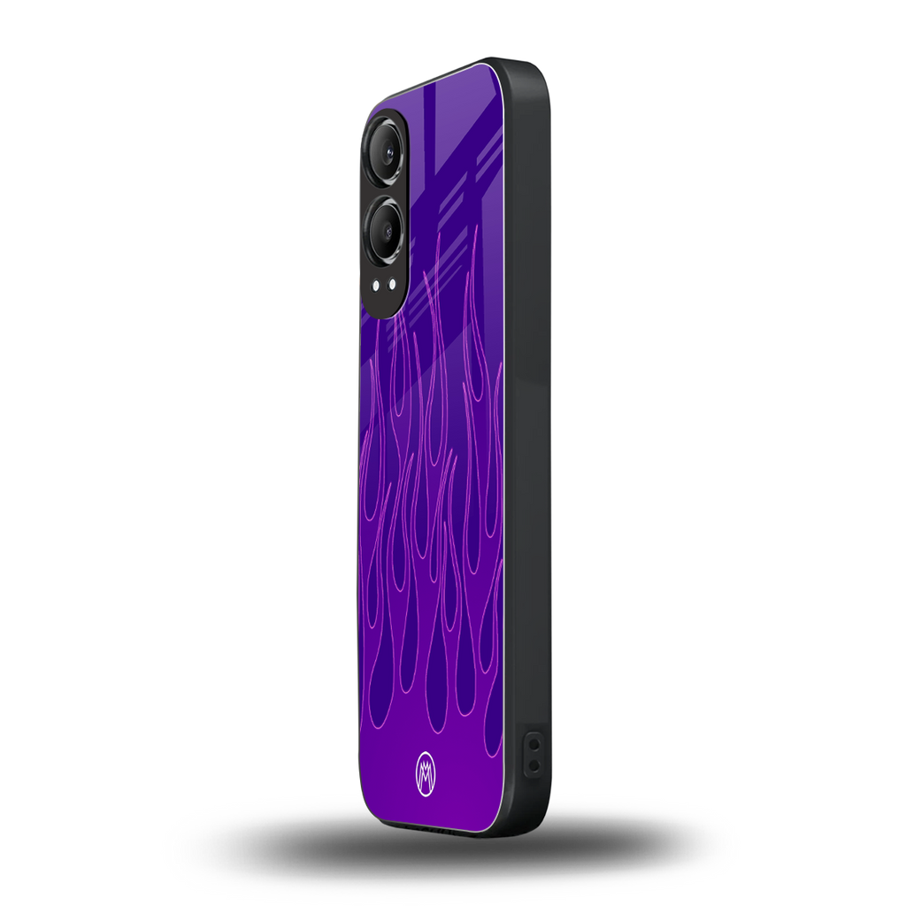 y2k magenta flames back phone cover | glass case for oneplus nord ce 4 lite