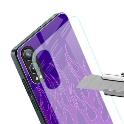 y2k magenta flames back phone cover | glass case for oneplus nord ce 4 lite