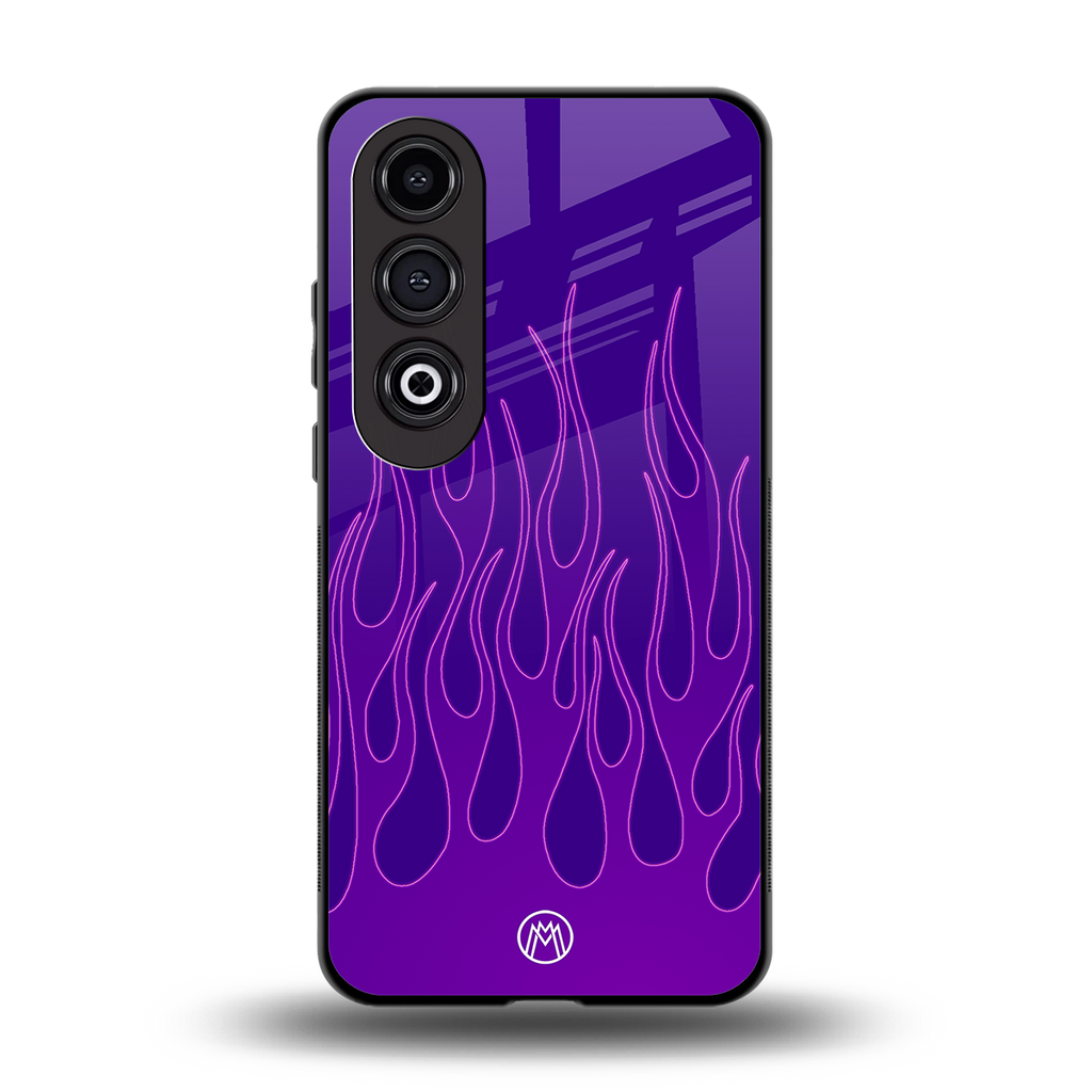 y2k magenta flames back phone cover | glass case for oneplus nord ce 4